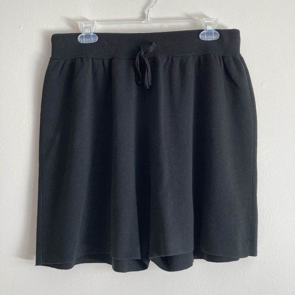 J. Crew Womens Silk Blend High Waisted Knit Sweater Shorts Black Size Large